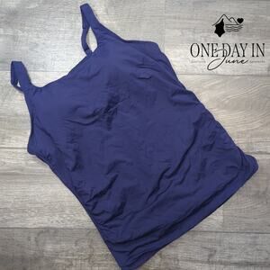 Aqua Eve Straight Neck Tankini Top Size XXL